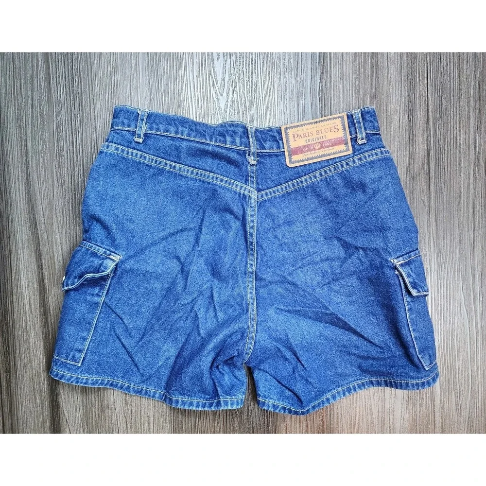 Paris Blues Originals Women's Size S Denim Cargo Shorts Blue Y2K 90s